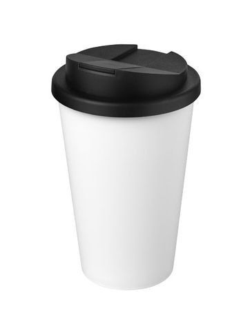 Americano® Recycled 350 ml spill-proof tumbler, biały / czarny