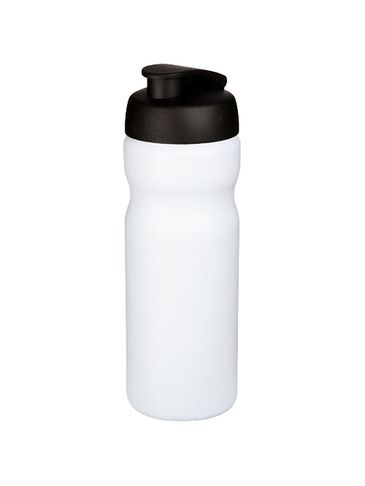 Bidon Baseline® Plus o pojemności 650 ml z otwieranym wieczkiem, biały / czarny