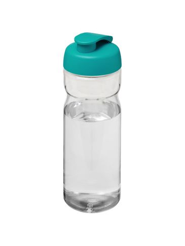 Bidon H2O Active® Base Tritan™ o pojemności 650 ml z klapką, przezroczysty bezbarwny / błękitny
