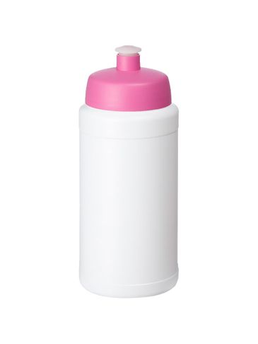 Bidon Baseline® Plus o pojemności 500 ml z wieczkiem sportowym, biały / różowy