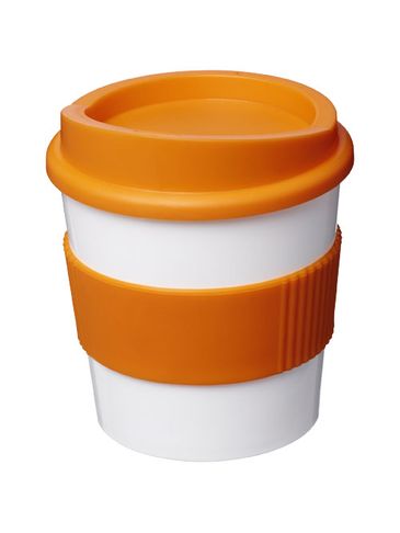 Kubek z serii Americano® Primo o pojemności 250 ml z uchwytem, biały / pomarańczowy