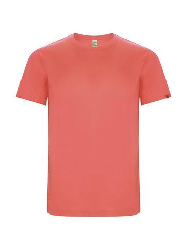 Imola sportowa koszulka dziecięca z krótkim rękawem, fluor coral