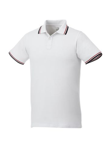 Męskie polo Fairfield z krótkim rękawem z lamówką, biały