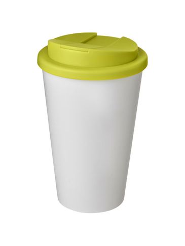 Americano® 350 ml tumbler with spill-proof lid, biały / limonka