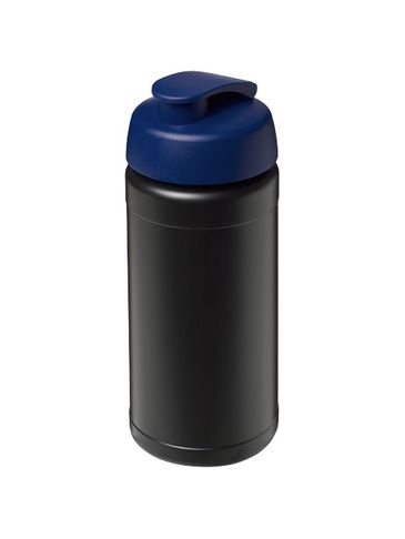 Bidon Baseline® Plus o pojemności 500 ml z wieczkiem zaciskowym, czarny / niebieski