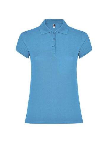 Star koszulka damska polo z krótkim rękawem, turkusowy