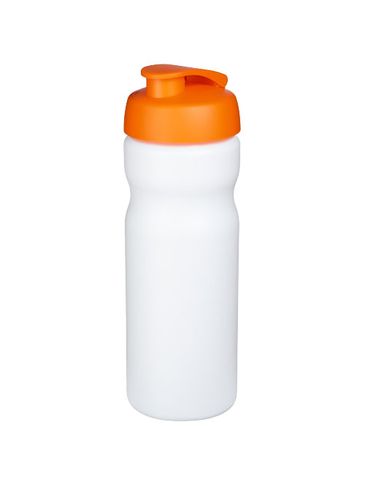 Bidon Baseline® Plus o pojemności 650 ml z otwieranym wieczkiem, biały / pomarańczowy