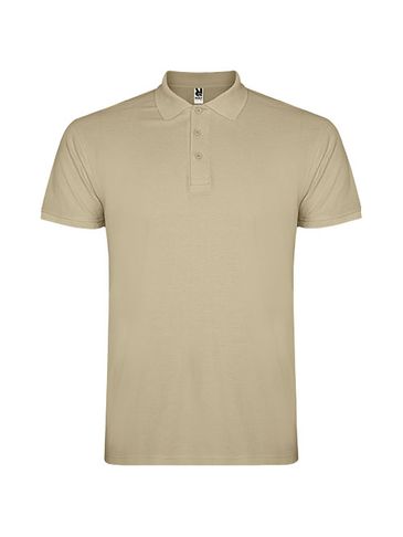 Star koszulka męska polo z krótkim rękawem, piaskowy