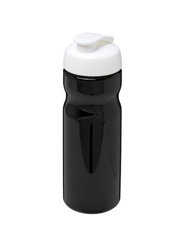 Bidon H2O Base® o pojemności 650 ml z wieczkiem zaciskowym, czarny / biały