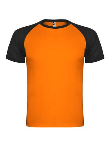 Indianapolis sportowa koszulka unisex z krótkim rękawem, fluor orange / czarny