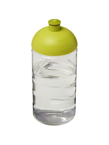 Bidon H2O Bop® o pojemności 500 ml z wypukłym wieczkiem, przezroczysty / limonka