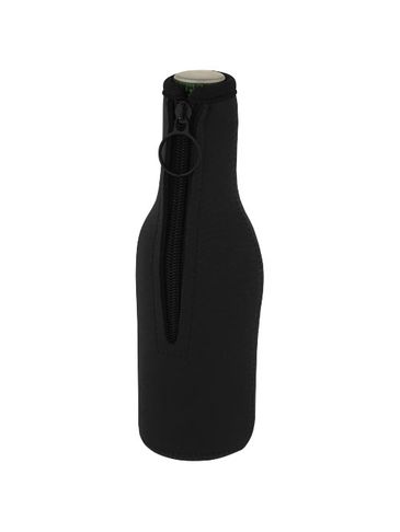 Uchwyt na butelkę z neoprenu z recyklingu Fris, czarny