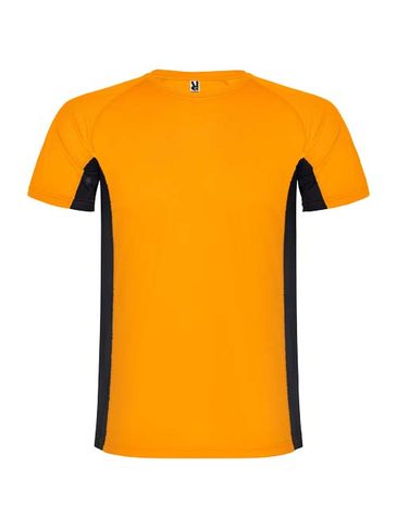 Shanghai sportowa koszulka męska z krótkim rękawem, fluor orange / czarny