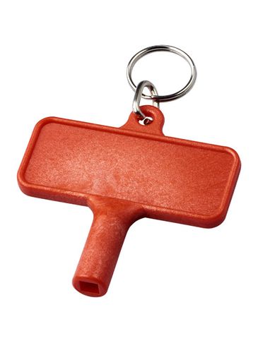 Klucz do odpowietrzania kaloryfera Largo wykonany z tworzywa sztucznego z brelokiem, czerwony
