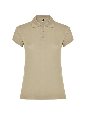 Star koszulka damska polo z krótkim rękawem, piaskowy