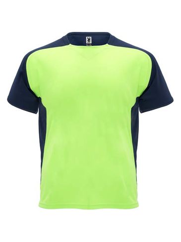 Bugatti sportowa koszulka unisex z krótkim rękawem, fluor green / navy blue