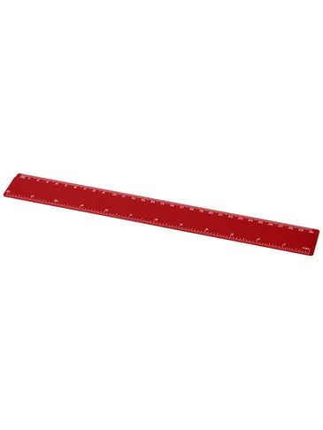 Linijka Renzo o długości 30 cm wykonana z tworzywa sztucznego, czerwony