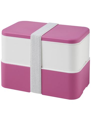 MIYO dwupoziomowe pudełko na lunch, różowy / biały / biały