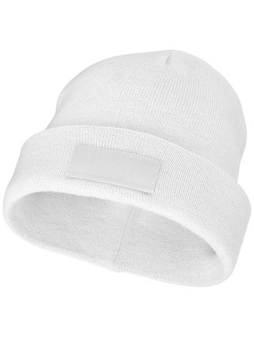 Czapka typu beanie Boreas z naszywką, biały
