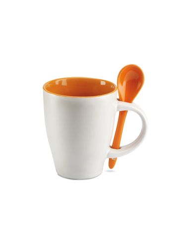 DUAL - Dwukolorowy kubek z łyżeczką