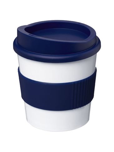 Kubek z serii Americano® Primo o pojemności 250 ml z uchwytem, biały / niebieski