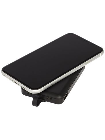 Bezprzewodowy powerbank Kano 5 000 mAh z kablem 3 w 1, czarny