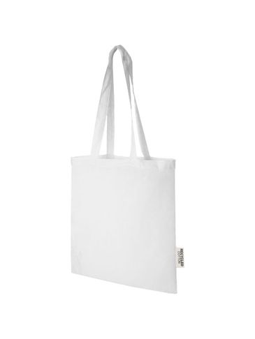 Madras torba na zakupy z bawełny z recyklingu o gramaturze 140 g/m2 i pojemności 7 l, biały