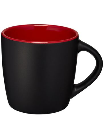 Kubek ceramiczny Riviera, czarny / czerwony