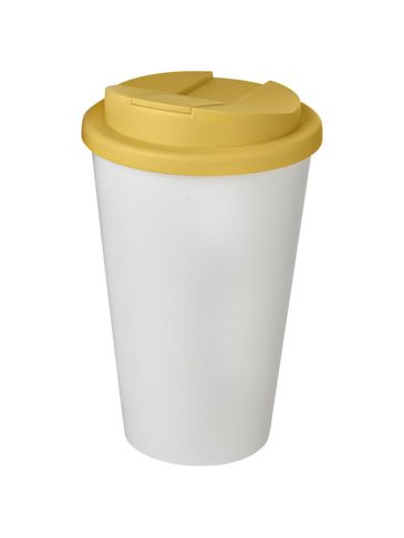 Americano® 350 ml tumbler with spill-proof lid, biały / żółty