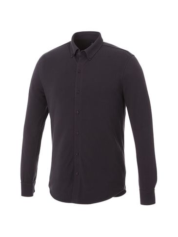 Męska koszula z długim rękawem o splocie pique Bigelow, szary sztormowy