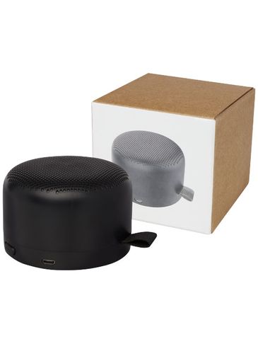 Głośnik Bluetooth Loop o mocy 5W wykonany z plastiku pochodzącego z recyklingu, czarny