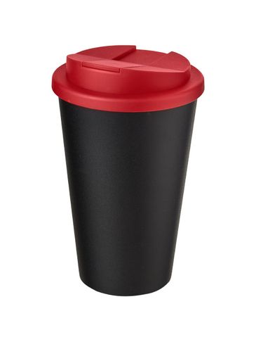 Americano® 350 ml tumbler with spill-proof lid, czarny / czerwony