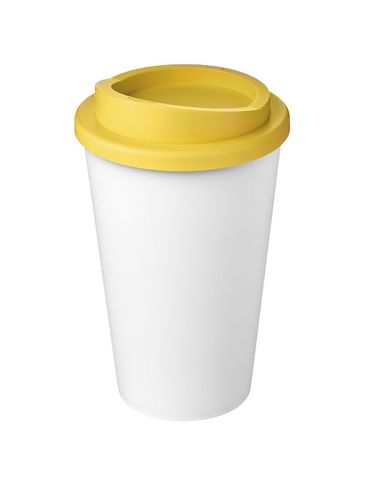 Kubek Americano Eco z recyklingu o pojemności 350 ml, biały / żółty