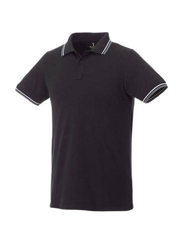 Męskie polo Fairfield z krótkim rękawem z lamówką, czarny