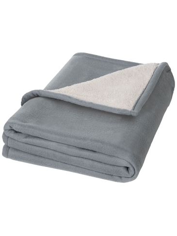 Pled z miękkiego polaru i sherpy Springwood, szary / złamana biel