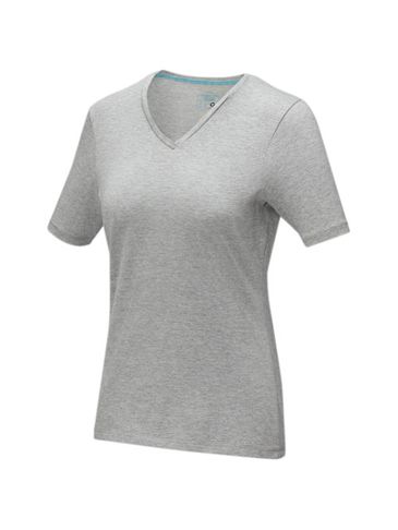 Damski T-shirt organiczny Kawartha z krótkim rękawem, szary melanż