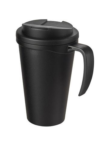 Americano® Grande 350 ml mug with spill-proof lid, czarny / czarny