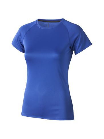 Damski T-shirt Niagara z krótkim rękawem z dzianiny Cool Fit odprowadzającej wilgoć, niebieski