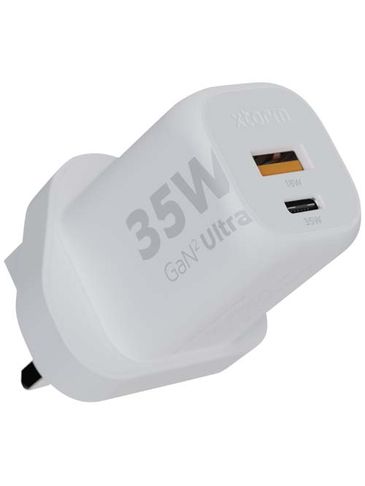 Xtorm XEC035 GaN² Ultra ładowarka ścienna o mocy 5 W - wtyczka brytyjska, biały