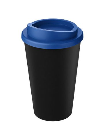 Kubek Americano Eco z recyklingu o pojemności 350 ml, czarny / średnioniebieski