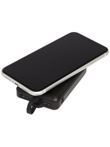 Bezprzewodowy powerbank Kano 10,000 mAh z kablem 3 w 1, czarny