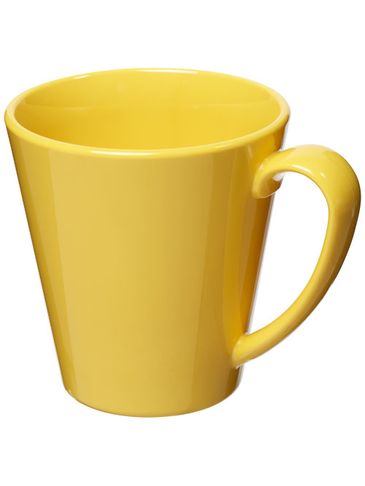 Kubek Supreme wykonany z tworzywa sztucznego o pojemności 350 ml, żółty
