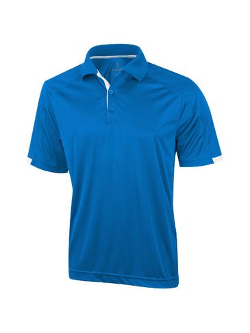 Męskie polo Kiso z krótkim rękawem z dzianiny Cool Fit odprowadzającej wilgoć, niebieski