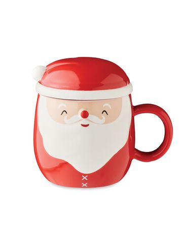 SANTA - Kubek ceramiczny z pokrywką