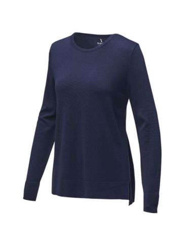 Damski sweter z okrągłym dekoltem Merrit, granatowy