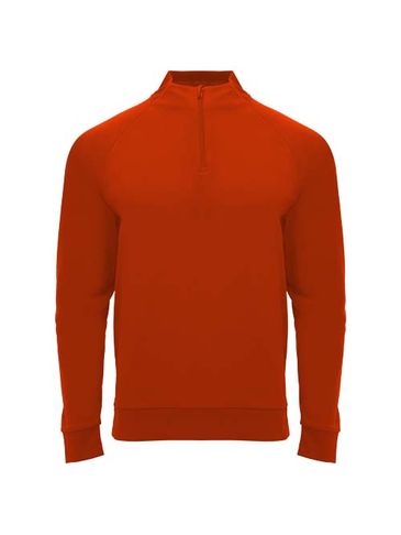 Epiro bluza unisex z długim rękawem i zamkiem błyskawicznym 1/4, czerwony