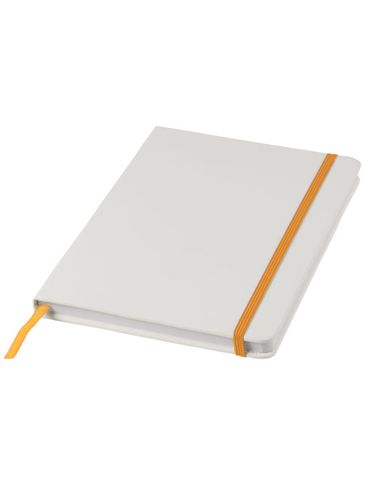Biały notes A5 Spectrum z kolorowym paskiem, biały / pomarańczowy
