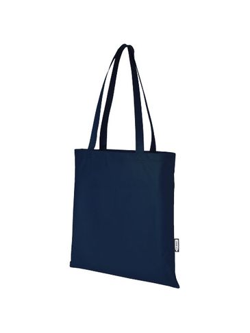 Zeus tradycyjna torba na zakupy o pojemności 6 l wykonana z włókniny z recyklingu z certyfikatem GRS, granatowy