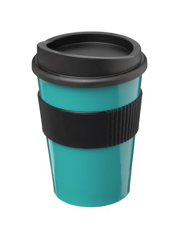 Kubek z serii Americano® Medio o pojemności 300 ml z uchwytem, błękitny / czarny