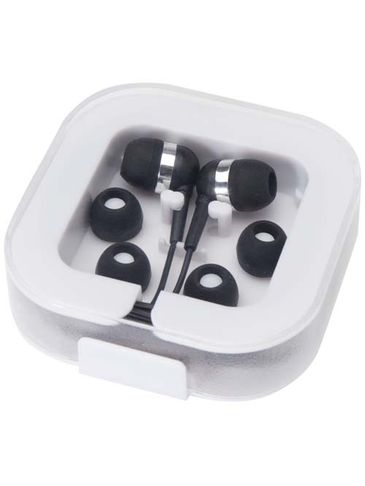 Dofida przewodowe słuchawki douszne typu C z pudełkiem do przechowywania wykonanym z tworzyw sztucznych pochodzących z recyklingu, czarny